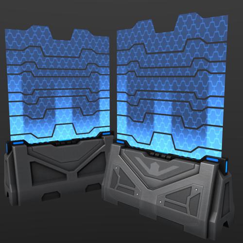 Sci-Fi Barrier (Low Poly) preview image